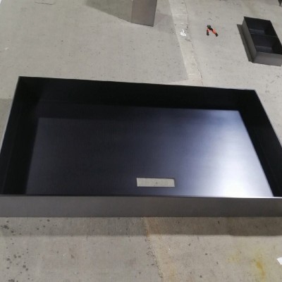 极简黑钛不锈钢电视柜